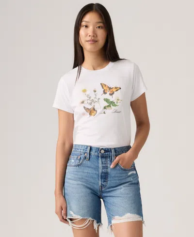 Levi's Women's Perfect Graphic Logo Cotton T-shirt In White