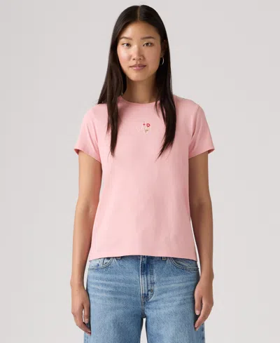 Levi's Women's Perfect Graphic Logo Cotton T-shirt In Pink