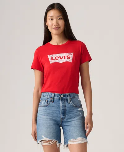 Levi's Women's Perfect Graphic Logo Cotton T-shirt In Red