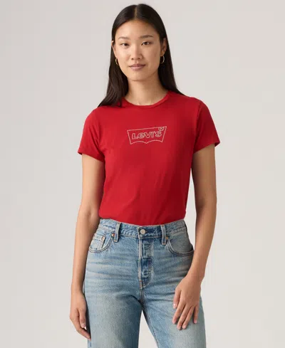 Levi's Women's Perfect Graphic Logo Cotton T-shirt In Red