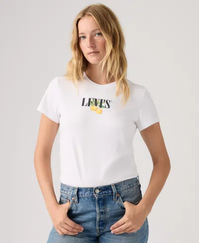 Levi's Women's Perfect Graphic Logo Cotton T-shirt In White