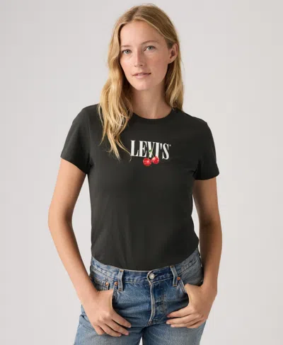 Levi's Women's Perfect Graphic Logo Cotton T-shirt In Black