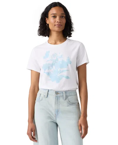 Levi's Women's Perfect Graphic Logo Cotton T-shirt In White