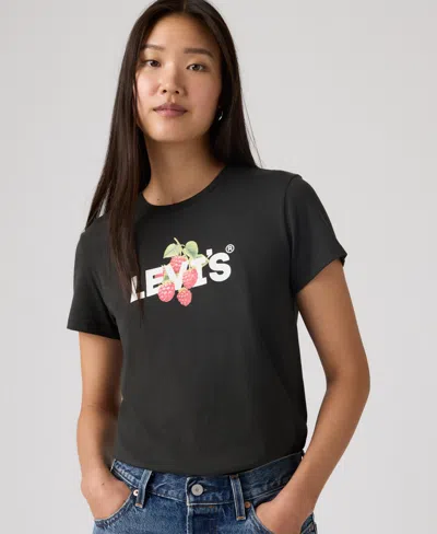 Levi's Women's Perfect Graphic Logo Cotton T-shirt In Black