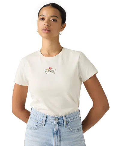 Levi's Women's Perfect Graphic Logo Cotton T-shirt In White