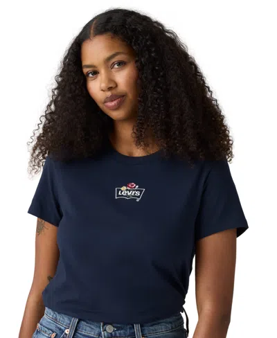 Levi's Women's Perfect Graphic Logo Cotton T-shirt In Blue