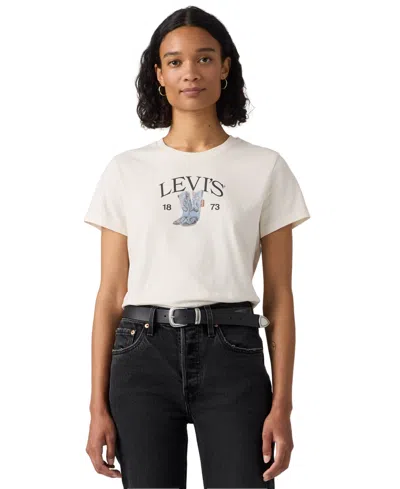 Levi's Trendy Plus Size Perfect Logo Cotton T-shirt In Yellow