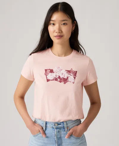 Levi's Women's Perfect Graphic Logo Cotton T-shirt In Pink