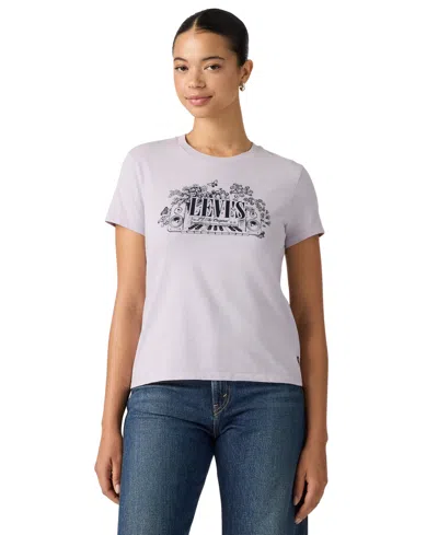 Levi's Women's Perfect Graphic Logo Cotton T-shirt In Purple