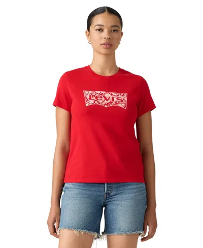 Levi's Women's Perfect Graphic Logo Cotton T-shirt In Red