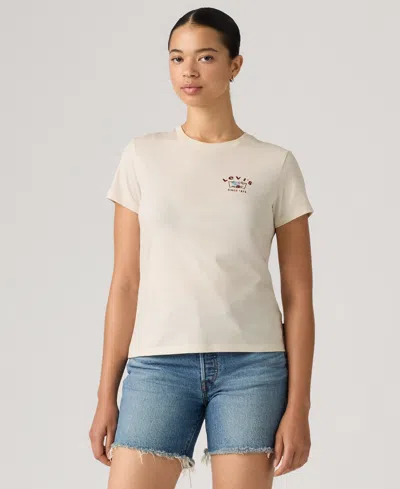 Levi's Women's Perfect Graphic Logo Cotton T-shirt In White