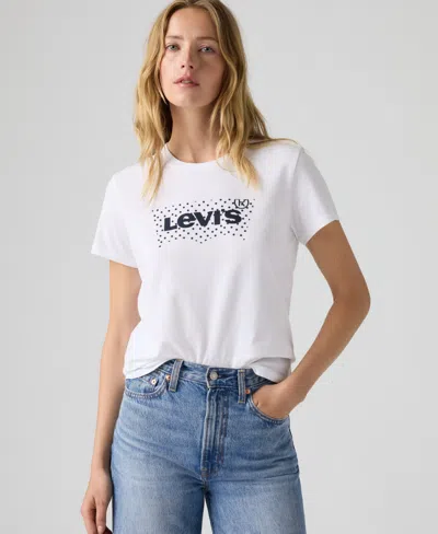 Levi's Women's Perfect Graphic Logo Cotton T-shirt In White