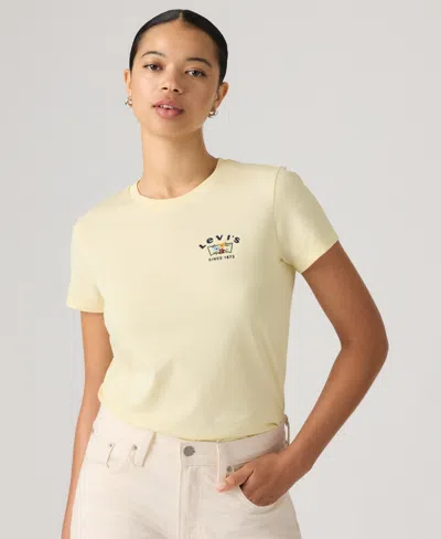 Levi's Women's Perfect Graphic Logo Cotton T-shirt In Yellow
