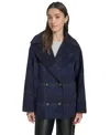 Levi's Plaid Short Peacoat With Removable Faux Shearling Collar In Multi