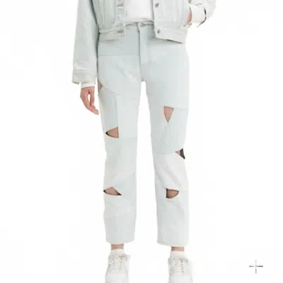 Levi's Women's Premium 501 Original Cropped Jeans In White, Blue