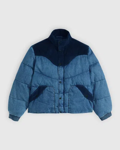 Levi's Women's Premium Down Jacket In Medium Wash In Blue