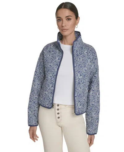 Levi's Women's Quilted Short Liner Zipper Jacket In Blue