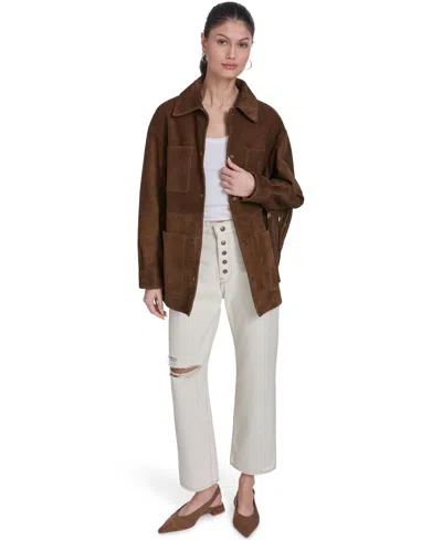 Levi's Women's Real Suede 4-pocket Chore Coat In Maple