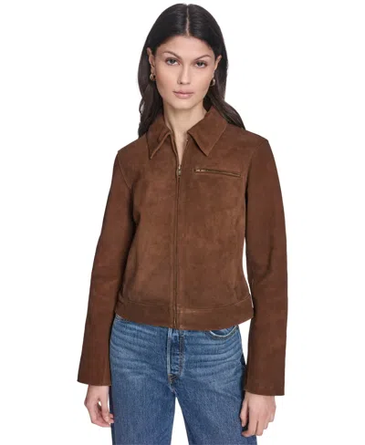Levi's Women's Real Suede Laydown Collar Jacket In Maple