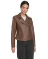 Levi's Women's Faux-leather Asymmetric-zip Moto Jacket In Brown