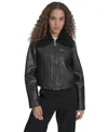 Levi's Women's Regular Faux Leather Aviator Jacket In Black