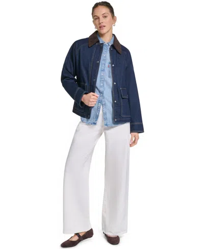 Levi's Women's Regular Short Cotton Barn Jacket In Blue