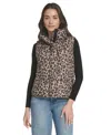Levi's Women's Regular Stand Collar Puffer Vest In Animal Print