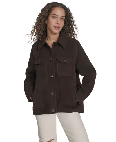Levi's Women's Regular Wool Blend Shirt Jacket In Brown