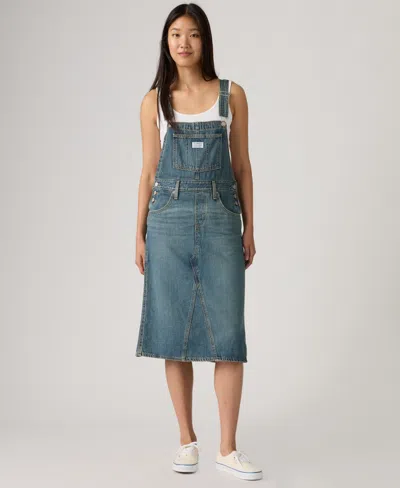 Levi's Women's Relaxed Fit Sleeveless Skirtall Dress In Blue