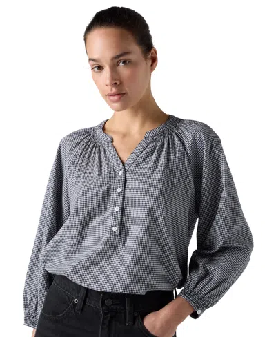 Levi's Plus Size V-neck Chambray Relaxed Fit Reverie Cotton Top In Gray