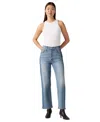 Levi's Women's Ribcage High Rise Straight Ankle Jeans In White