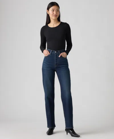 Levi's Women's Ribcage High-rise Straight-leg Jeans In Blue