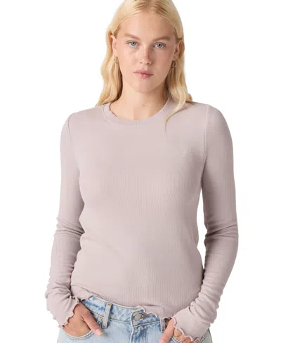 Levi's Women's Romy Lurex Long-sleeve Slim-fit T-shirt In Purple