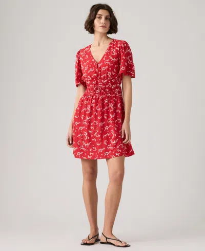 Levi's Women's Rylan V-neck Mini Crepe Dress In Multi