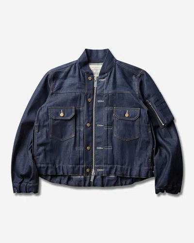 Levi's Women S Sacai Blouson Jacket Rigid Indigo In Blue