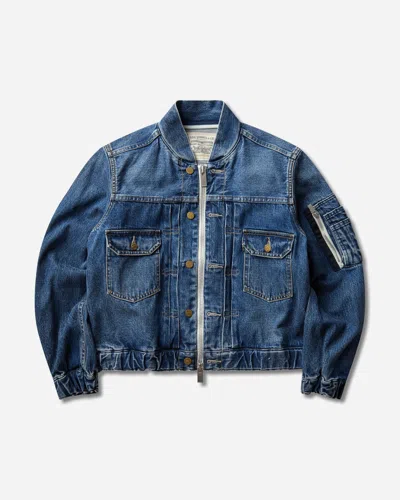 Levi's Women S Sacai Blouson Jacket Washed Indigo In Blue