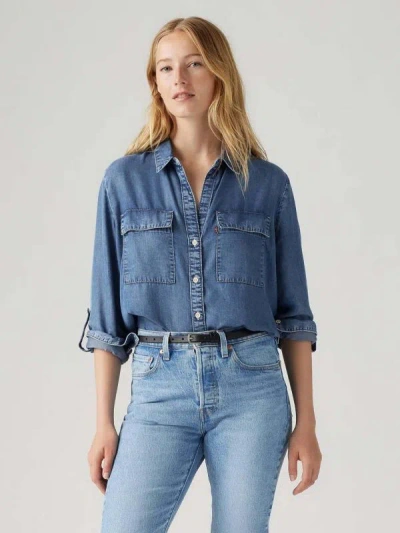 Levi's Women's Shirts Levis A7467 0009 - Doreen In Pathes 2 In Blue