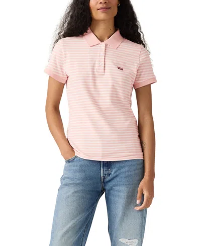 Levi's Women's Short-sleeve Pique Knit Polo Shirt In Pink