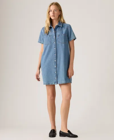 Levi's Louisa Short-sleeve Denim Dress In Blue