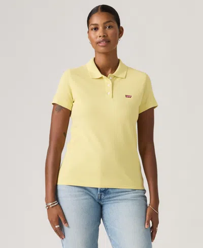 Levi's Women's Short-sleeve Slim-fit Polo Shirt In Yellow