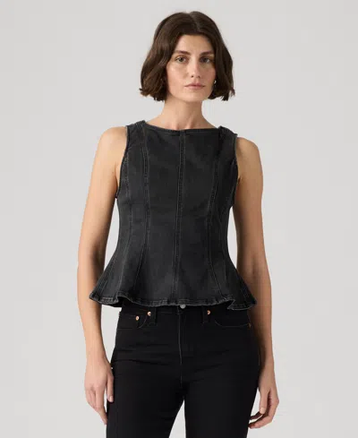 Levi's Women's Sleeveless High-neck Peplum Top In Newyork Nights