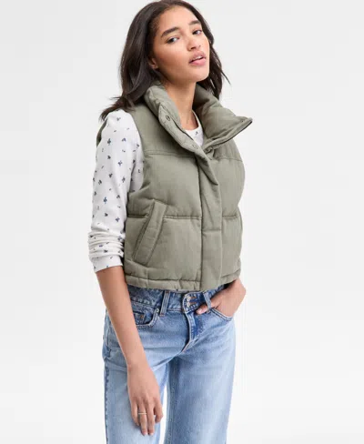 Levi's Women's Sleeveless Puffer Vest Jacket In Green