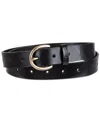 Levi's Women's Slim Adjustable Perforated Leather Belt In Black