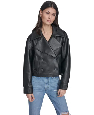 Levi's Women's Spread Collar Button-front Jacket In Black