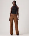 Levi's Women's Super-low Double-button Relaxed-fit Denim Jean In Brown