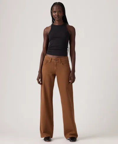 Levi's Women's Super-low Double-button Relaxed-fit Denim Jean In Brown