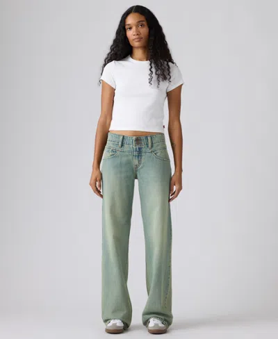 Levi's Women's Super-low Double-button Relaxed-fit Denim Jean In Green