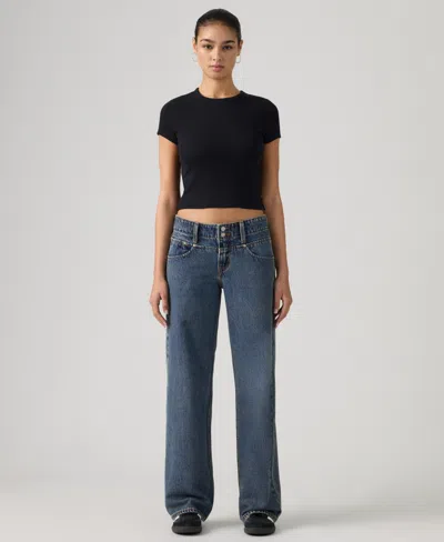 Levi's Women's Super-low Double-button Relaxed-fit Denim Jean In Blue