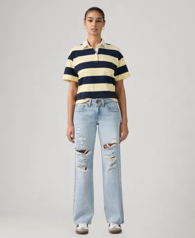 Levi's Women's Super-low Double-button Relaxed-fit Denim Jean In Blue
