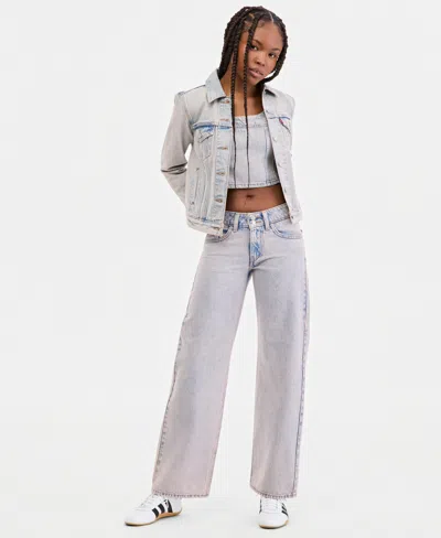 Levi's Women's Super-low Double-button Relaxed-fit Denim Jean In Gray